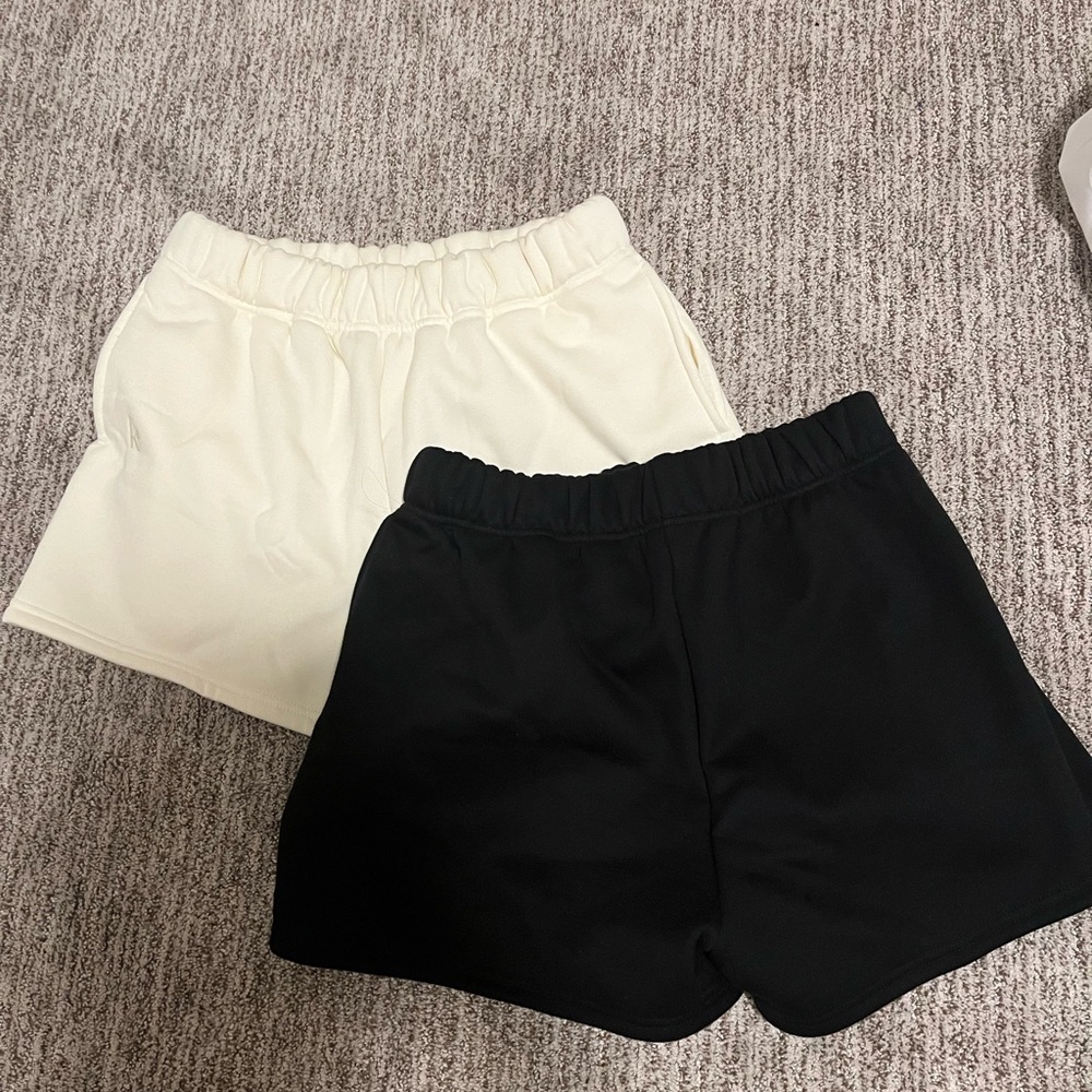 Women's Black and White Shorts